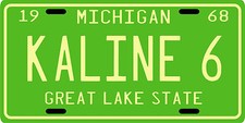 Al Kaline Detroit Tigers World Series 1968 Lic. plate picture