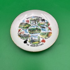 Vintage Souvenir MINI Plate WEST VIRGINIA The Mountain State picture