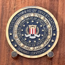 FBI Hawaii Division State of Hawaii Seal Double Sided Challenge Coin  M#39 picture