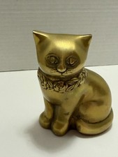 Vintage Solid Brass MCM Cat Figurine 5