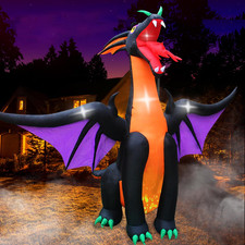 12FT Halloween Inflatable Fire & Ice Dragon Outdoor Decoration picture