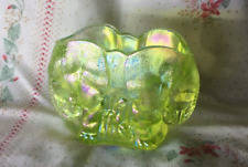 Summit Iridescent Yellow Carnival Glass Double Elephant Toothpick Holder picture