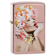 Zippo Floral Woman Design Rose Gold Windproof Pocket Lighter, 49190-084528 picture
