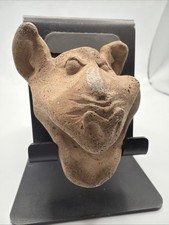 Vintage Antique Mexican Pre-Columbian Terracotta Animal Dogs Head Figure picture