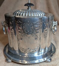 Vintage JD & S James Deakin & Sons Hallmark Silverplate Victorian Biscuit Box picture