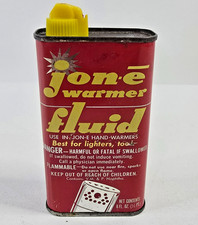 Vintage Jon-E Warmer Fluid Tin Advertising Can Hand Warmers  picture