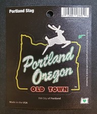 Vinyl Sticker - Portland Oregon - Old Town - Stag - 3 x 3 Inches picture