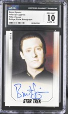 2019 Inflexions Rittenhouse Brent Spiner Auto Bridge Crew Star Trek Data CGC 10 picture