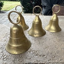 Vintage 4” Tall Brass Bell with Loop Handle – Rustic Patina ~ Collectible Decor picture