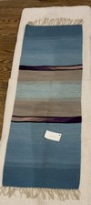 Vintage Handwoven Wool Ribbon Runner Tapestry by Robin Reider Knight Chimayo NM picture