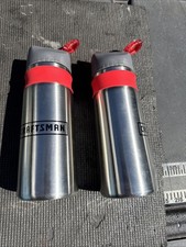 2x Sears Craftsman Nos Stainless Steel Water Bottle Clip Trade Show Memorabilia picture