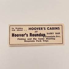 Hoover's Cabins At Hoover's Roundup Dairy Bar Fountain Svc 1948 CO Ad TAK2-S21 picture
