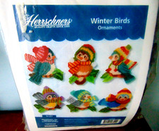 Vintage Herrschners Winter Birds Set of 6 Plastic Canvas Ornament Kit 570336 New picture