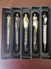Set of 5 Medieval Crusader Templar Knights Of The Cross Le Fleur Writing Pens picture