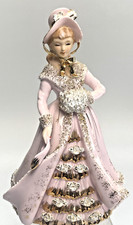 Vintage 1949-1955 Lefton Geo Z Lefton Beautiful Lady in Pink & Gold Accents-read picture