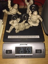 Michelin Tire Men 5 Piece SET Cast Iron Goodyear Collector Paperweight Patina US picture