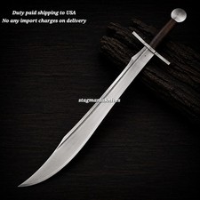 Falchion Medieval Sword J2 Steel Blade Blood Groove Wood Handle DUTY PAID USA  picture