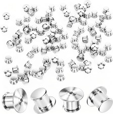 60 PCS Metal Locking Pin Backs and Pin Keepers - Secure Locking Clasp Pin Backin picture
