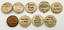 (9) VINTAGE 1896 SWEET CAPORAL CIGARETTE SLANG SAYING BUTONS WHITEHEAD & HOAG picture