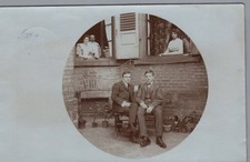 Postcard, real photo, two men in a panorama, postmarked 1907 picture
