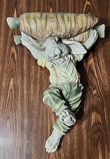 Vtg Chrisdon Bunny Shelf Sconce Farmer Rabbit Holding Carrot Rare 14
