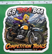 1968 BSA B44 Competition Trials 9x9cm Durable Die-Cut Vinyl Sticker 1 of 5 picture