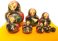 🔥LOOK🔥 01/01 KOCHUPALOVA Vintage 1995 LACQUER NESTING DOLLS Russian fairytales picture