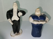 Zellie Original Vintage Chalkware Opera Singer Figures 1944 Signed picture