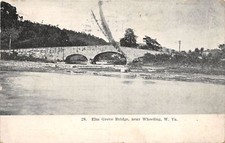 E79/ Elm Grove Wheeling West Virginia Postcard 1908 Bridge Arch picture
