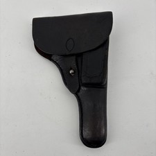 Authentic WWII West German Police Black Leather Pistol Holster with Mag Pouch picture
