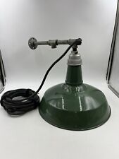 Vintage 16” Green Porcelain Gas Station/Barn Light with Mount  picture