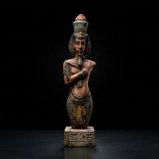 RARE ANCIENT EGYPTIAN KING AKHENATEN Statue Standing Carved Pharaoh Figurine picture