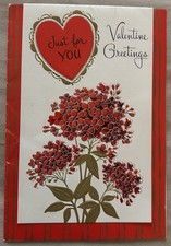 UNUSED 1940’s Forget Me Not Happy Valentines Day Greeting Card Vintage picture