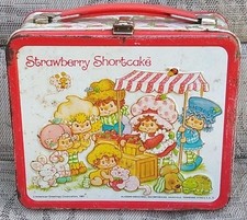 RARE VTG 1981 American Greetings Strawberry Shortcake Tin Lunch Box No Thermos picture