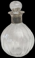 Antique Continental 800 Silver & Cut Glass Perfume Bottle With Stopper 4.5