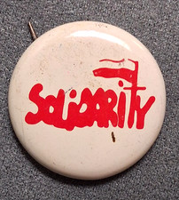 Vintage Polish Solidarity Button 1980's Pin picture