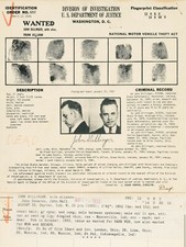 1934 John Dillinger US DOJ Wanted Poster NEW Metal Sign: Public Enemy Number 1 picture