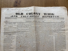 1833 ORIG TAUNTON MA. OLD COLONY WHIG & COLUMBIAN REPORTER WILLIAM CULLEN BRYANT picture