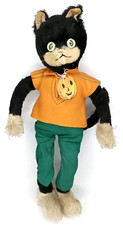 Vintage 1960s Schuco Bigo Bello Halloween Posable Black Cat picture