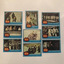 1977 Star Wars Topps Series 1 Blue Lot of 9 Cards 💙  STAINED BACKS READ SEE 💙 picture