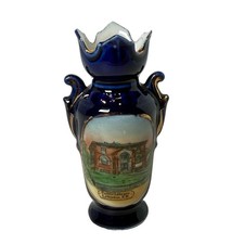 LITTLETON NH NEW HAMPSHIRE ANTIQUE Souvenir PUBLIC LIBRARY COBALT TRINKET VASE picture