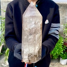 6.57LB Large Natural Clear White Crystal Obelisk Transparent Quartz Energy picture