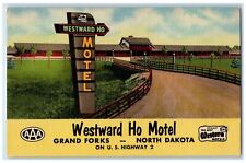 c1940's Westward Ho Motel Grand Exterior Roadside Forks North Dakota ND Postcard picture