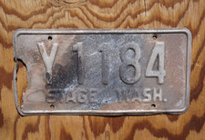 1958 Washington STAGE License Plate # Y 1184 picture