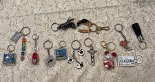13 Keychain Lot Vintage Souvenir Travel Canada BMW Collectible Mixed Lot picture