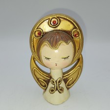 Vintage Christmas  Angel Girl  gold Praying Ardco Japan gilt picture