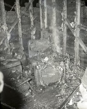 California Fires Fatal Fire Creepy Couch with Legs 1962 Original 4x5 Negative picture