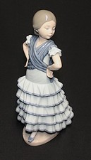 Rare Lladro Little Señorita  Figurine #5054 Spanish Flamenco Dancer, Mint Cond. picture