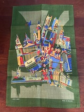 Vintage Harrods London Tea Towel 100% Irish Linen Made Ireland Landmarks picture