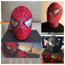 US Tobey Maguire 1/1 Spiderman Wearable Mask 3D Cosplay Helmet Red & Black Toy picture